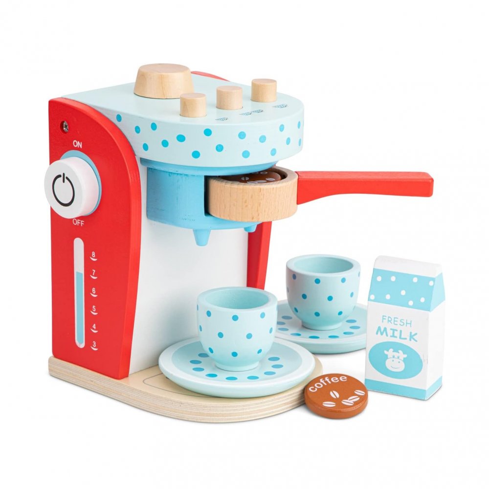 Neu Classic Toys Baby Kaffeemaschine Rot Blau