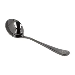 Cuillère de cupping noire de la marque Barista Space, destinée à la dégustation professionnelle de café.