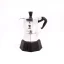 Silberne elektrische Moka Kanne mit Heizquelle von Bialetti Elettrika Standart für zwei Kaffeetassen.