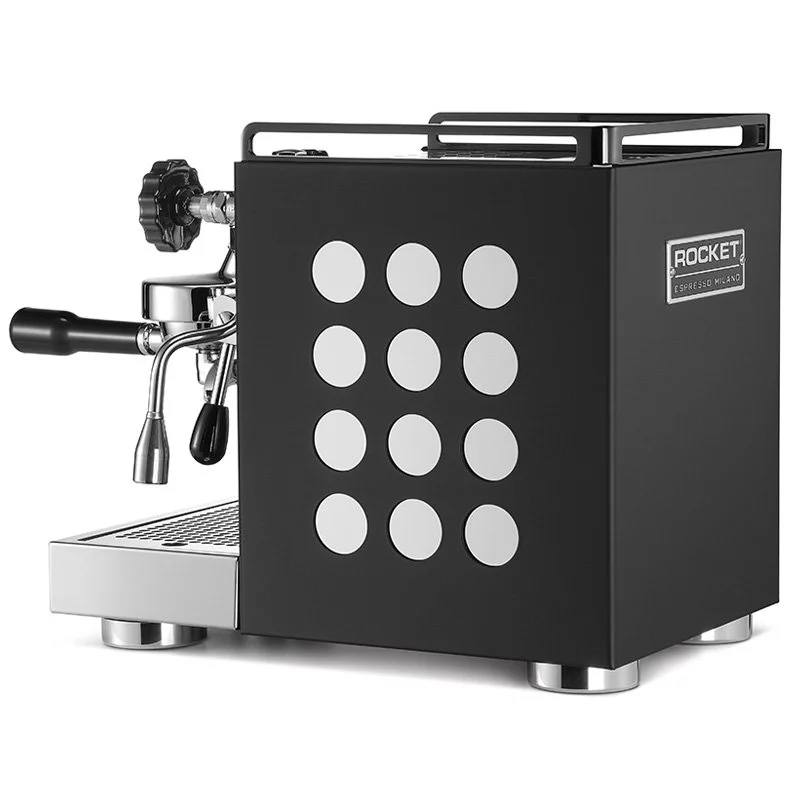 Espresso machine Rocket Espresso Appartamento Black/White, designed for home use, with a steam wand for making perfect cappuccino.