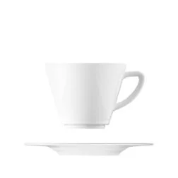 white Pureline cup for preparing cappuccino
