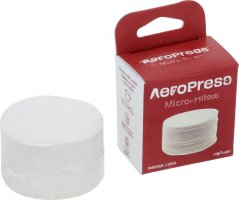 Pabeierfilter fir AeroPress, 350 Stéck, en Stapel ronn Pabeierfilter niewent der Këscht.