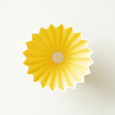 Dripper céramique Origami S jaune - V60 en porcelaine japonaise