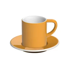 Yellow porcelain espresso cup and saucer from Loveramics Bond with a capacity of 80 ml.