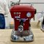 Ascaso Dream ONE coffee machine in a lovely red color with a round head, perfect for home use.