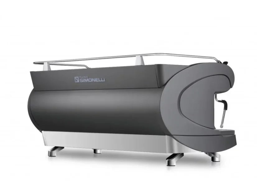 Bočný pohľad na šedý kávovar Nuova Simonelli Aurelia UX.