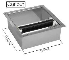 JoeFrex built-in knock box model M made of stainless steel, perfect for any coffee shop.