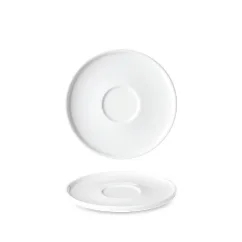 Biały porcelanowy spodek Optimo o średnicy 16 cm od marki G. Benedikt, odpowiedni do eleganckiego serwowania.