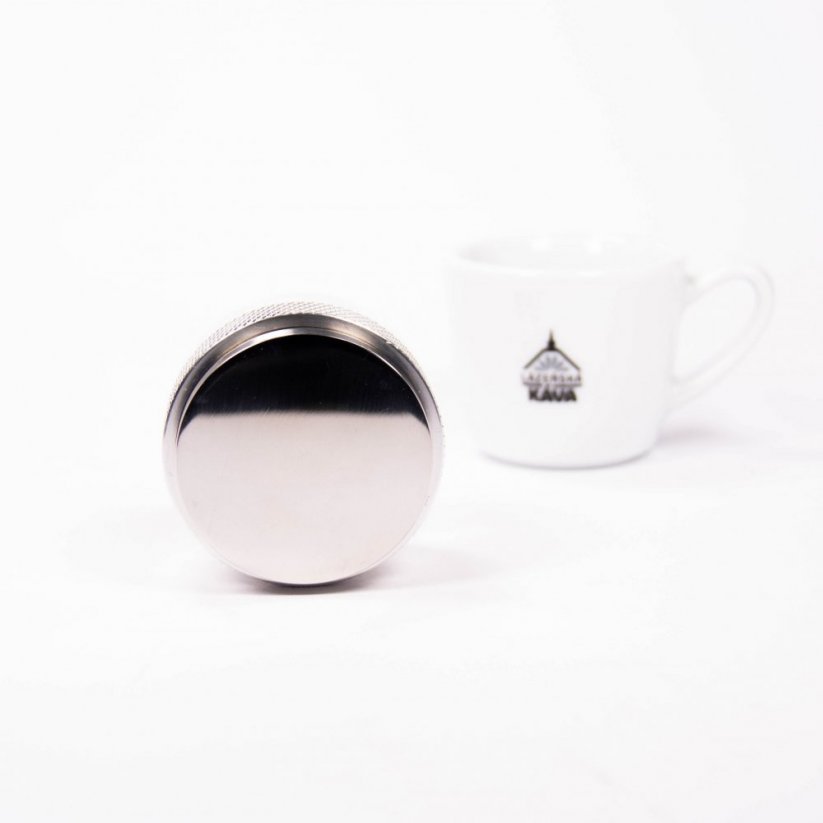 Detail onRocket Espresso Verteiler und Tamper 58mm Silber mit Spa Kaffee.