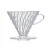 Plastik-Dripper für Kaffee vor weißem Hintergrund