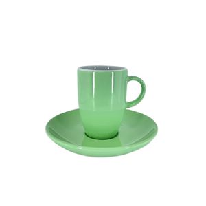 Inker New High Tasse mit Untertasse Grün, dickwandiges Porzellan