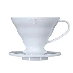 White plastic Hario V60-01 VD-01W drip coffee maker