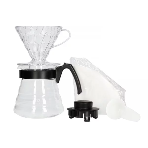 Hario sada V60-02 Pour Over Kit plastový čirý