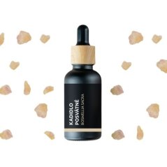 Glasflaske med 10 ml 100% naturlig æterisk olie "Kadidlo posvátné" fra Pěstík med Wild harvested certificering.