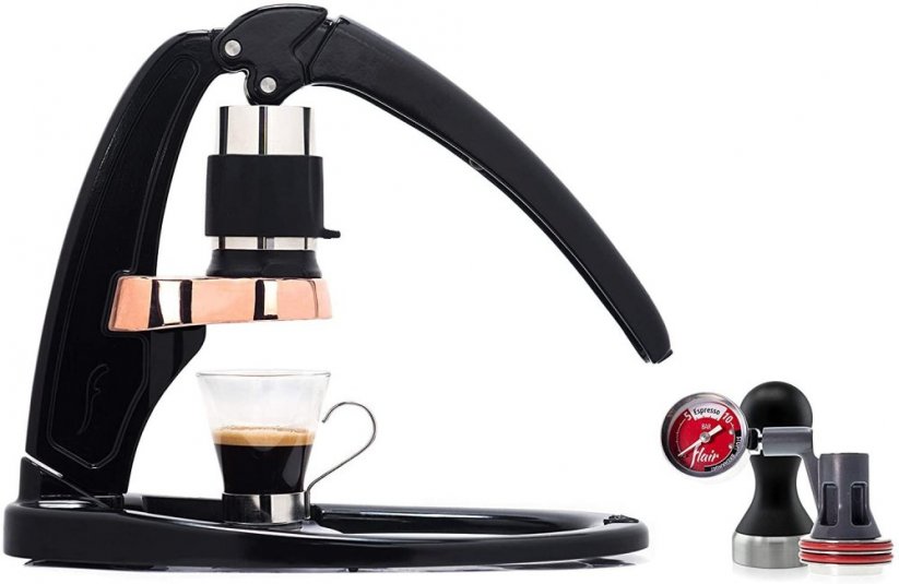 Flair Espresso Maker PRO 2 (Negro) - Una máquina de café expreso con  palanca manual con cabezal de infusión de acero inoxidable y manómetro
