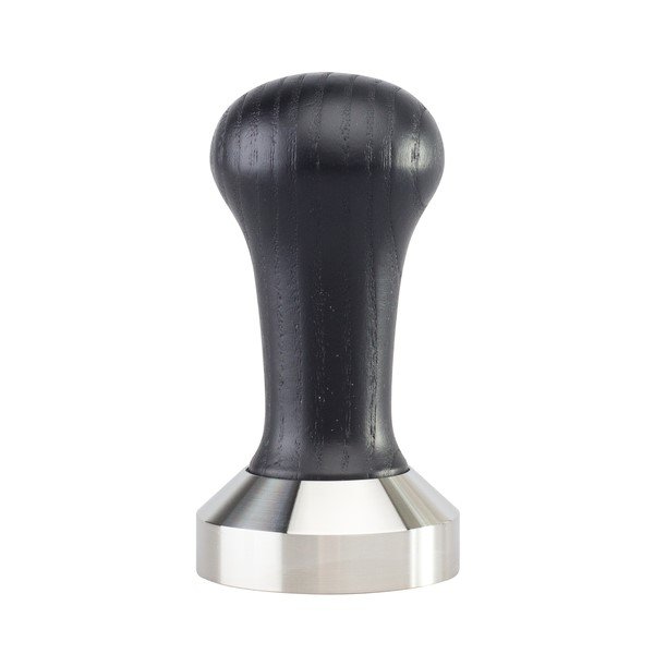 Tamper with 49 mm base for coffee tamping.