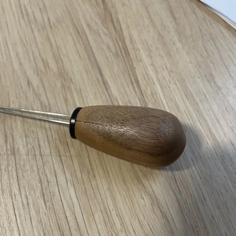 Detail of wooden handle.