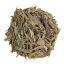 Loose green tea China Sencha Special BIO on a white background, top view