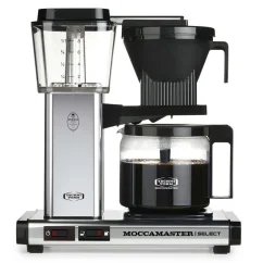 Moccamaster KBG Select Technivorm en color plata mate, capacidad de 1250 ml, ideal para la preparación de café en casa.