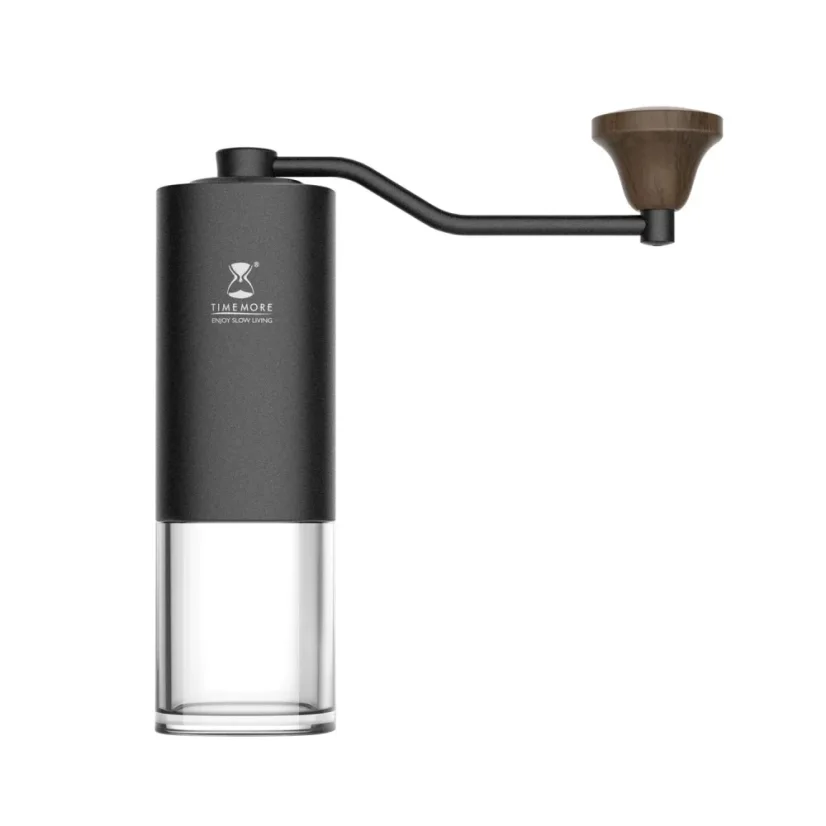 Timemore Chestnut G1 manual coffee grinder with an elegant design and wooden elements.