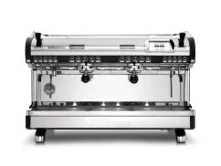 Profesionalní pákový kávovar Nuova Simonelli Aurelia Wave T3 2GR v černé barvě s LED osvětlením.