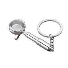 Strieborný portafilter prívesok na kľúče je ideálnym darčekom pre milovníkov kávy, ktorý poteší svojou elegantnou striebornou farbou.