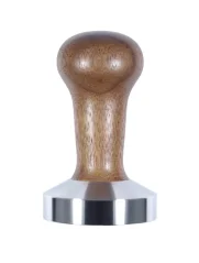 Heavy Tamper Classic Walnut with a 55 mm base.