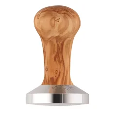 Handtamper 58 mm mit Griff aus Olivenholz, kompatibel mit der Rancilio Silvia E.
