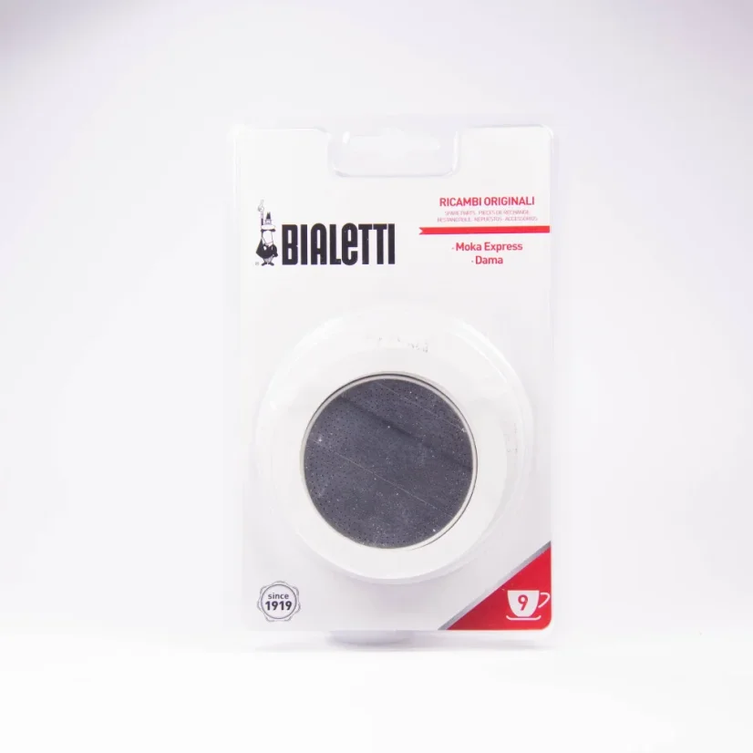 Bialetti těsnění na moka konvičku 9 hliník - 3 těsnění + 1 sítko