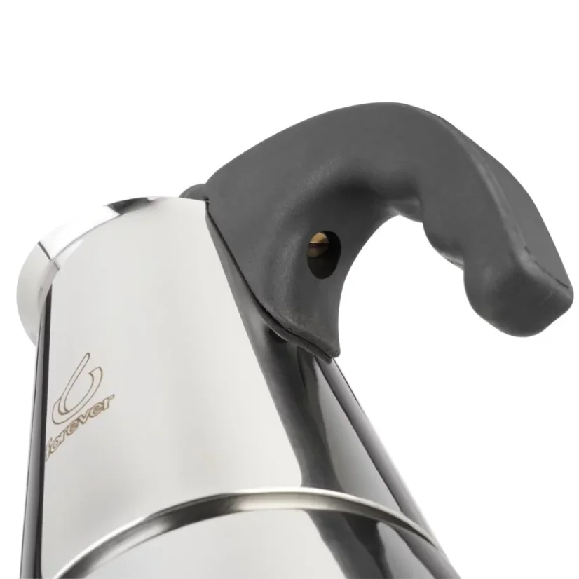 Moka pot Forever Miss Conny suitable for heating on a halogen source, with a capacity for 4 cups of coffee.