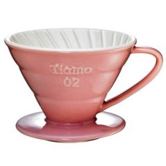 Tiamo dripper de café cerámico V02 rosa - filtro pour over