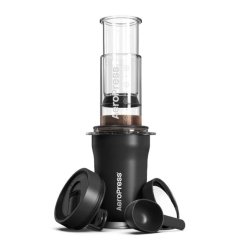 AeroPress GO Plus Travel System Black - Travel Coffee Maker with Thermal Mug