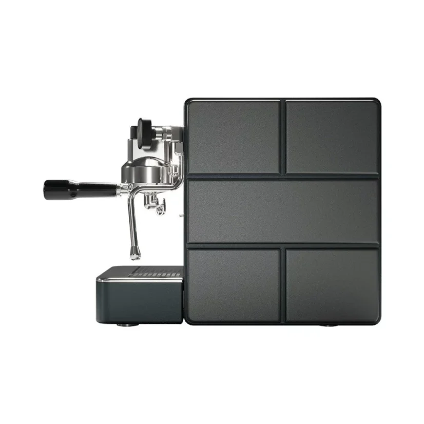 Side view of the Stone Espresso Pure lever coffee machine in black color.