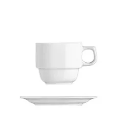 taza blanca Praha para preparar capuchino