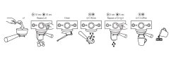 Instructions illustrées pour le nettoyage des circuits à café dans la machine à café.