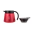 Serveuse isotherme rouge Hario V60-02 en acier inoxydable de 600 ml, idéale pour maintenir la température de votre café préféré.