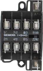 Schütz Siemens 3TG1001-1AL2, schwaarze Schaltblock mat Lötstëft an engem Montagelach. Schütz Siemens 3TG1001-1AL2, schwaarze Schaltblock mat Lötstëft an engem Montagelach.