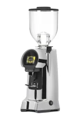 Coffee grinder with a chrome body, Eureka Helios 75.