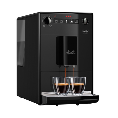 Melitta Purista Pure Black - machine à café automatique avec moulin silencieux