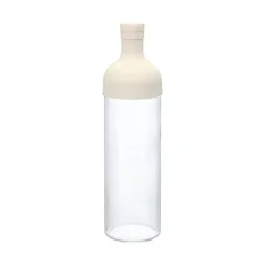 Bouteille avec filtre à thé pour infusion à froid Hario 750 ml blanche.