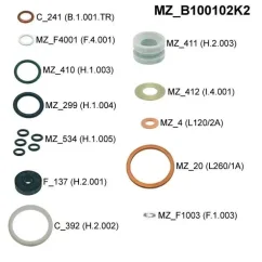 Components of the steam wand kit for GB5 and FB80 coffee machines.