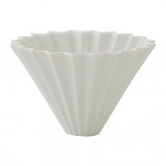 Witte druppelaar voor 4 kopjes Origami koffie.