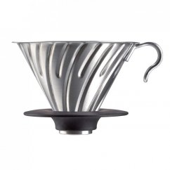 Gotero de acero inoxidable para la preparación de café de filtro.