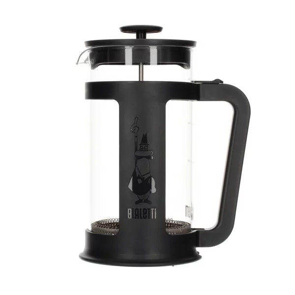 Bialetti French Press Smart mit einem Volumen von 1000 ml in Schwarz für die Zubereitung von Kaffee und Tee.