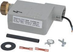 Elektromagnéitesche Ventil Acquastop fir Bosch 091058, gro Plastikventil mat Messenggewand, zwee Draten an engem Sat Verbindungsmaterial an Dichtungen