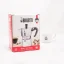 Silver Bialetti Moka Express pot for 2 cups in original packaging on a white background with a cup of coffee