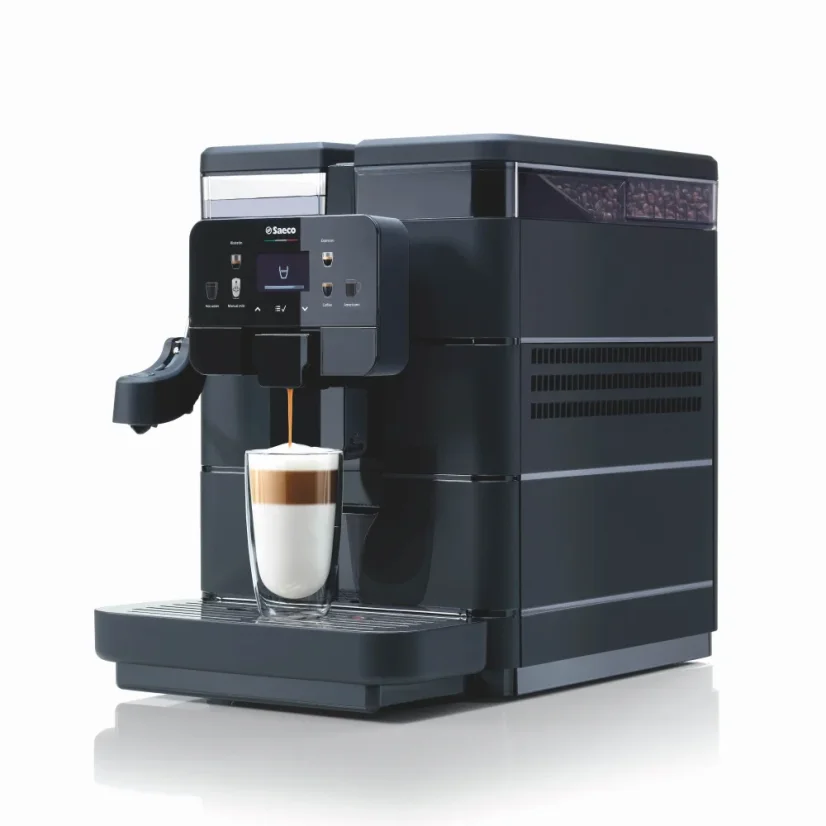 Saeco Royal Plus, machine à café automatique domestique de la marque Saeco, avec un grand réservoir de café d'une capacité de 600 grammes.