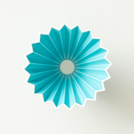 Dripper en céramique Origami M turquoise - dripper en porcelaine japonaise