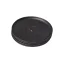 Eco-friendly black saucer Huskee 4 pieces stacked on top of each other on a white background, top view Eco-friendly black saucer Huskee 4 pieces stacked on top of each other on a white background, top view