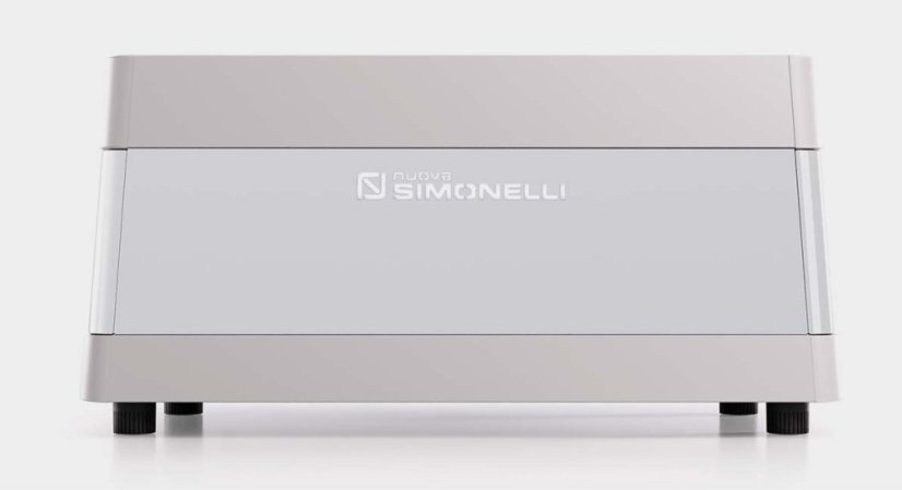 Cafetera profesional de portafiltro Nuova Simonelli Aurelia Volumetric XT 2GR en color blanco.